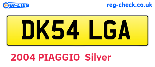 DK54LGA are the vehicle registration plates.