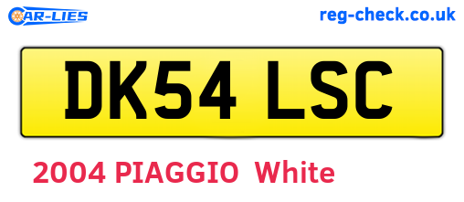 DK54LSC are the vehicle registration plates.