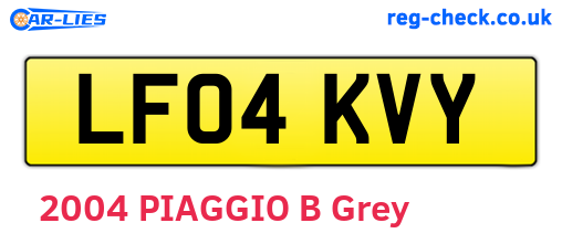 LF04KVY are the vehicle registration plates.