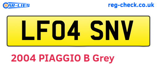 LF04SNV are the vehicle registration plates.