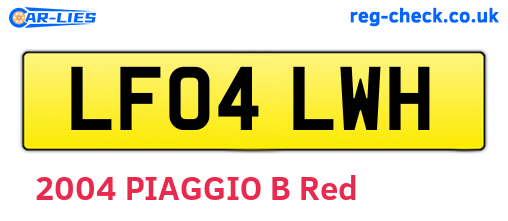 LF04LWH are the vehicle registration plates.