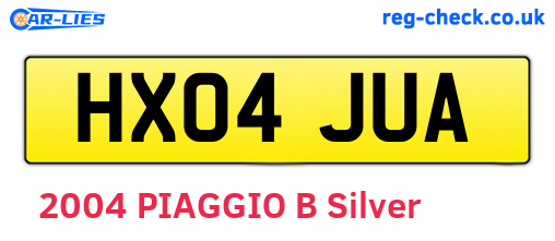 HX04JUA are the vehicle registration plates.