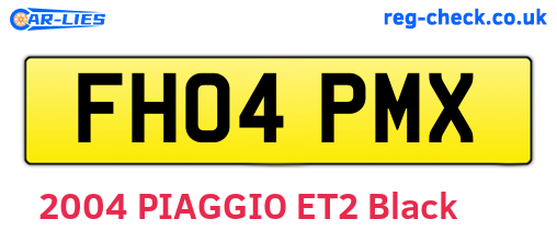 FH04PMX are the vehicle registration plates.