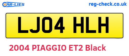 LJ04HLH are the vehicle registration plates.