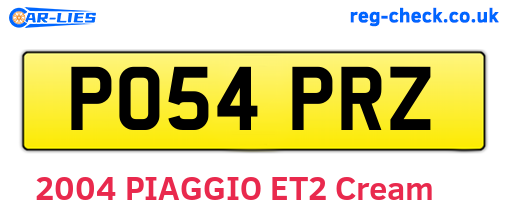 PO54PRZ are the vehicle registration plates.