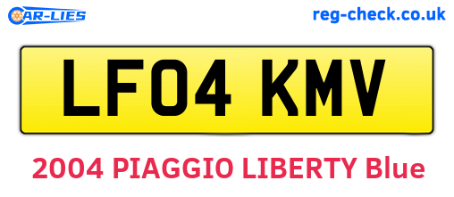 LF04KMV are the vehicle registration plates.
