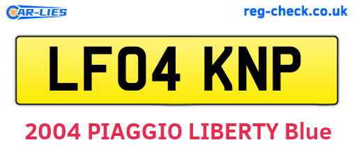 LF04KNP are the vehicle registration plates.