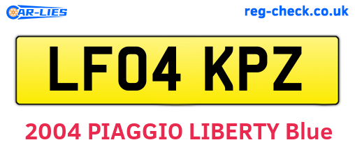 LF04KPZ are the vehicle registration plates.