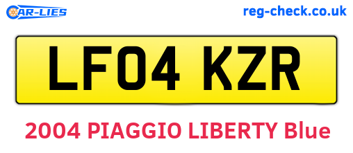 LF04KZR are the vehicle registration plates.