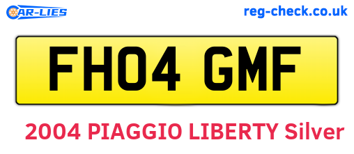 FH04GMF are the vehicle registration plates.
