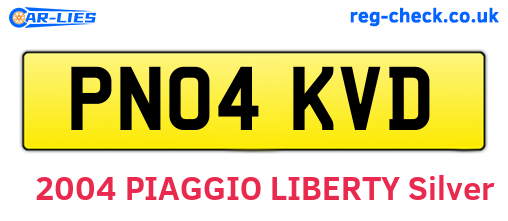 PN04KVD are the vehicle registration plates.