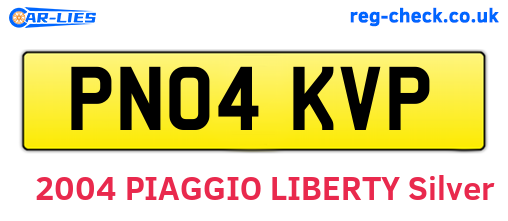 PN04KVP are the vehicle registration plates.