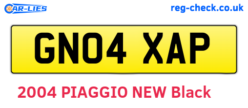 GN04XAP are the vehicle registration plates.