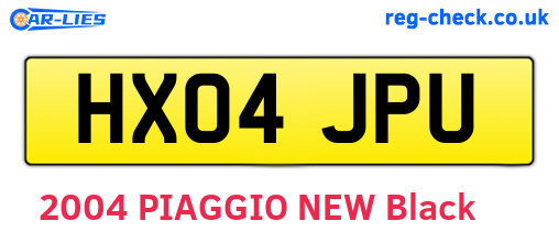 HX04JPU are the vehicle registration plates.