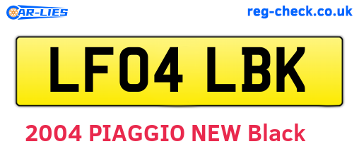 LF04LBK are the vehicle registration plates.