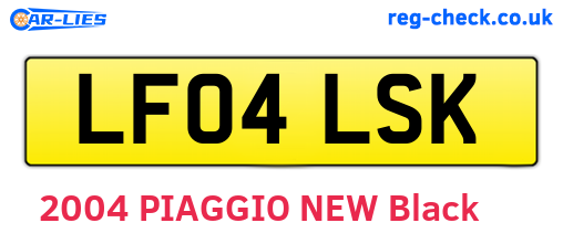 LF04LSK are the vehicle registration plates.