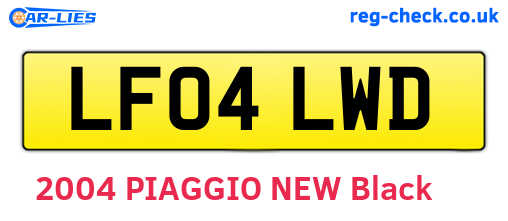 LF04LWD are the vehicle registration plates.