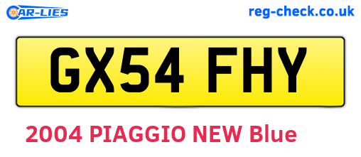 GX54FHY are the vehicle registration plates.