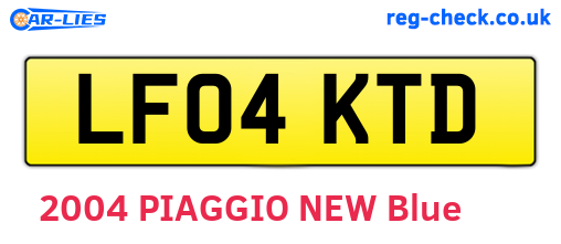 LF04KTD are the vehicle registration plates.