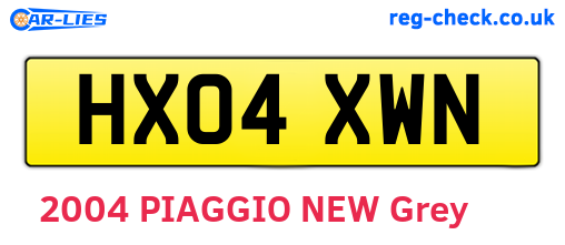 HX04XWN are the vehicle registration plates.