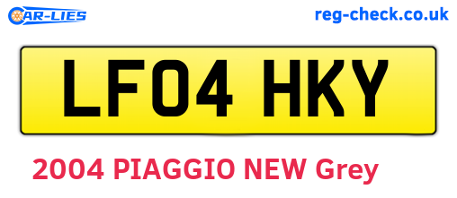 LF04HKY are the vehicle registration plates.