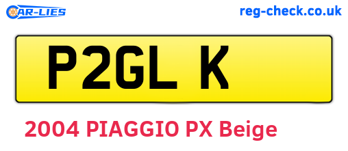 P2GLK are the vehicle registration plates.
