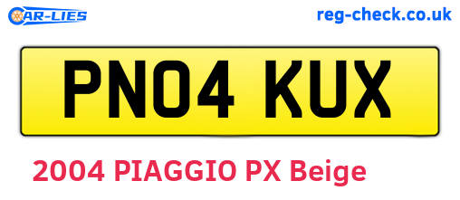 PN04KUX are the vehicle registration plates.