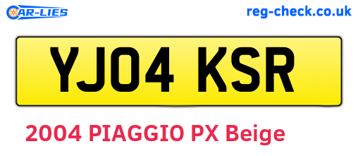 YJ04KSR are the vehicle registration plates.
