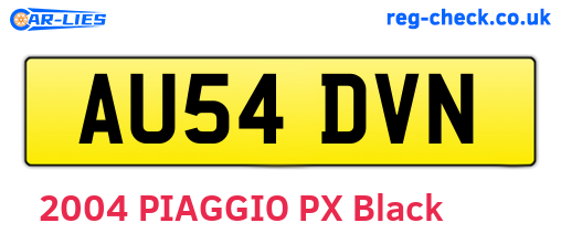 AU54DVN are the vehicle registration plates.