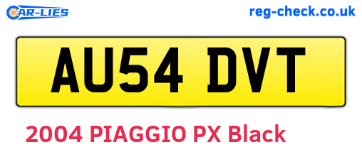 AU54DVT are the vehicle registration plates.