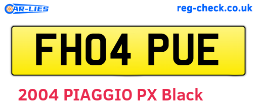 FH04PUE are the vehicle registration plates.