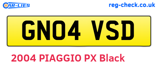 GN04VSD are the vehicle registration plates.