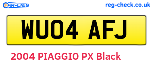 WU04AFJ are the vehicle registration plates.