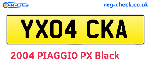 YX04CKA are the vehicle registration plates.