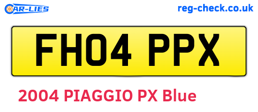 FH04PPX are the vehicle registration plates.
