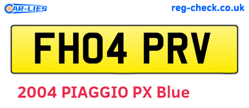 FH04PRV are the vehicle registration plates.