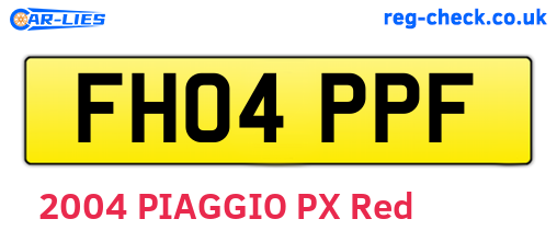 FH04PPF are the vehicle registration plates.