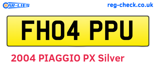FH04PPU are the vehicle registration plates.