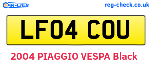 LF04COU are the vehicle registration plates.
