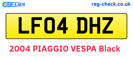 LF04DHZ are the vehicle registration plates.