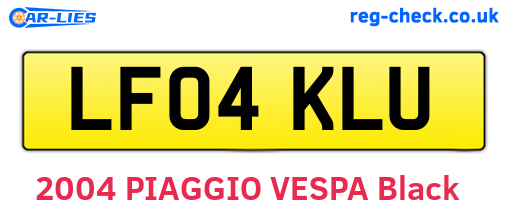 LF04KLU are the vehicle registration plates.