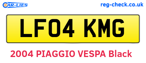 LF04KMG are the vehicle registration plates.