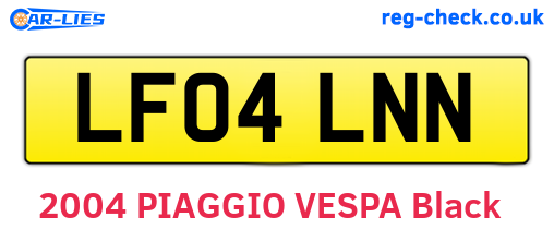 LF04LNN are the vehicle registration plates.