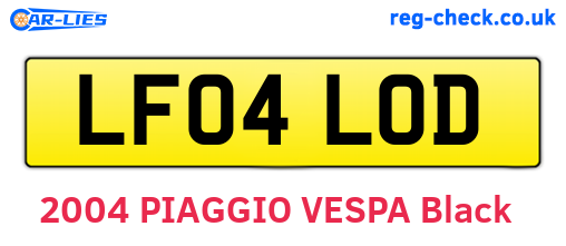 LF04LOD are the vehicle registration plates.