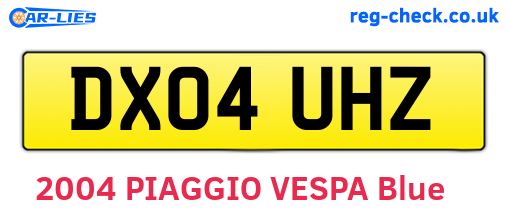 DX04UHZ are the vehicle registration plates.
