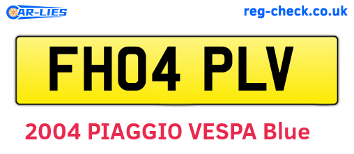 FH04PLV are the vehicle registration plates.