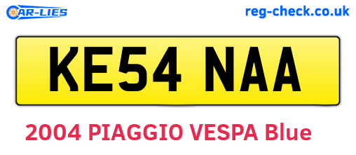 KE54NAA are the vehicle registration plates.