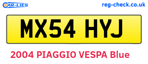 MX54HYJ are the vehicle registration plates.