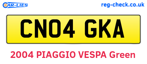 CN04GKA are the vehicle registration plates.