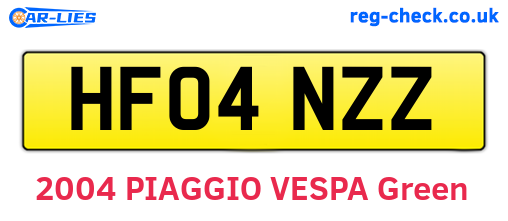 HF04NZZ are the vehicle registration plates.